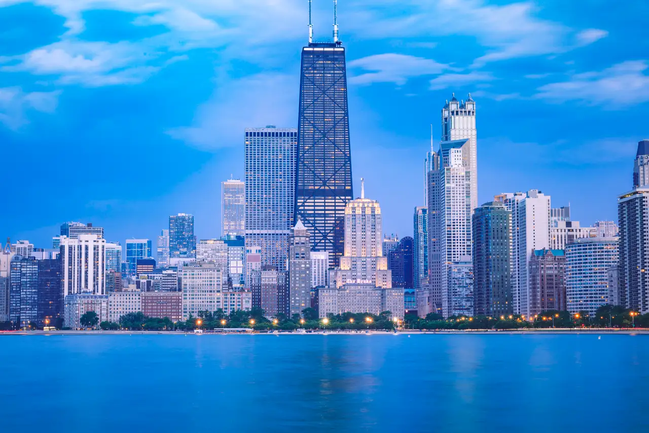 Fine-art photograph, “Steel and Glass over the Chicago River - 5DM48032.JPG,” from the Illinois - Chicago collection.
