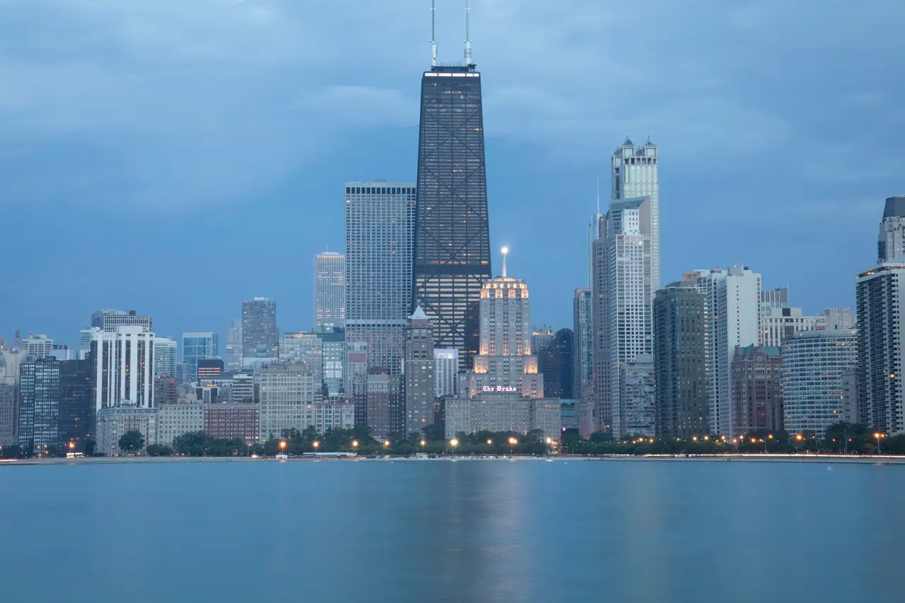 Fine-art photograph, “Evening Windows Along the River - 5DM48033.JPG,” from the Illinois - Chicago collection.