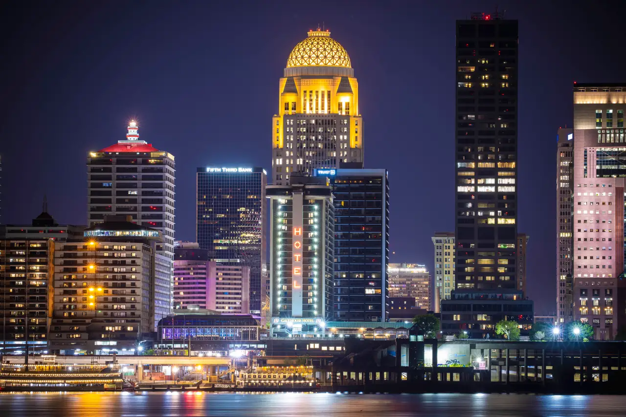 Fine-art photograph, “Louisville River Lights - RFIV7874.JPG,” from the Kentucky collection.