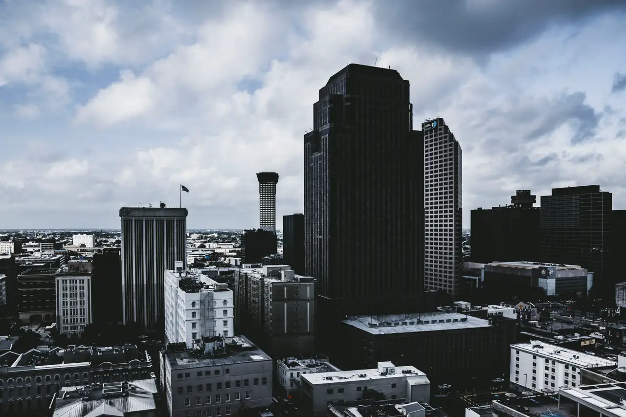 Fine-art photograph, “New Orleans Downtown Beneath Storm Clouds - _FIV0641.JPG,” from the Louisiana - New Orleans collection.