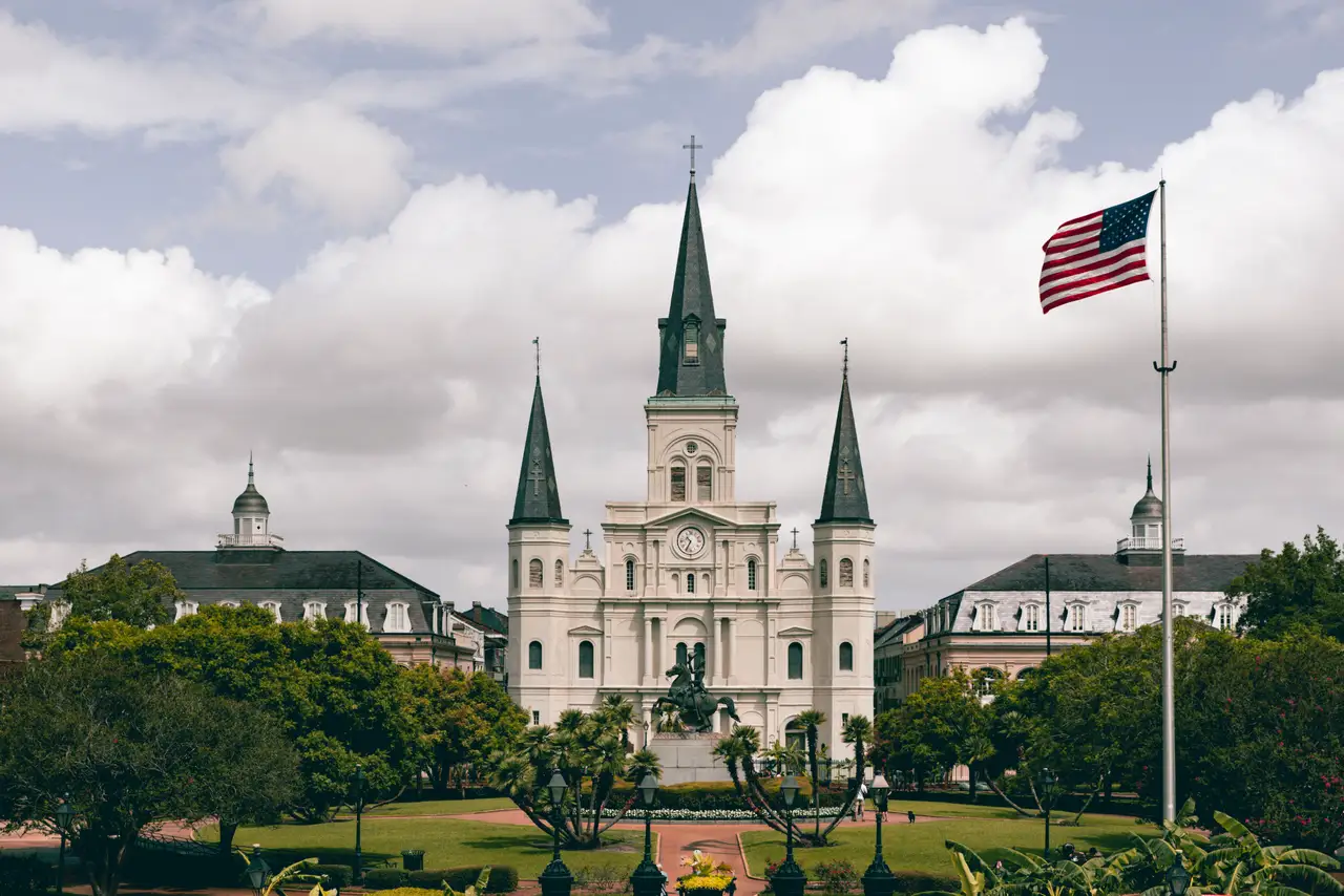 Fine-art photograph, “St. Louis Cathedral Beneath Summer Clouds - _FIV0986.JPG,” from the Louisiana - New Orleans collection.