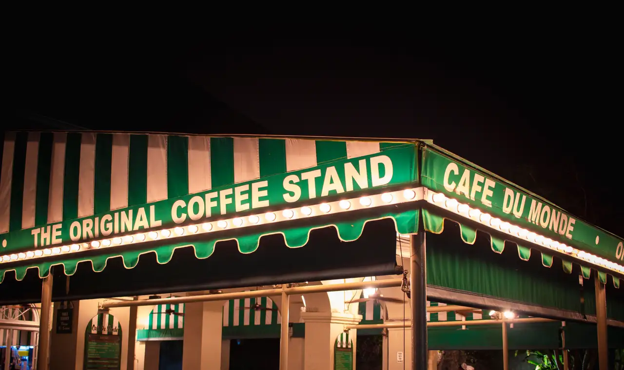 Fine-art photograph, “Café du Monde at Night - _MG_3396.JPG,” from the Louisiana - New Orleans collection.