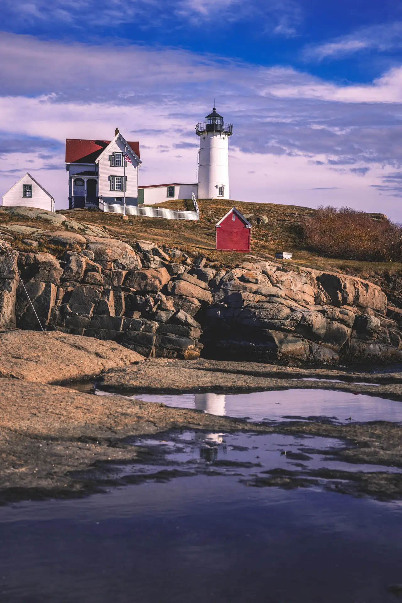 Fine-art photograph, “Nubble Lighthouse, Cape Neddick, Blue Silence - 5M2A2600.JPG,” from the Maine collection.