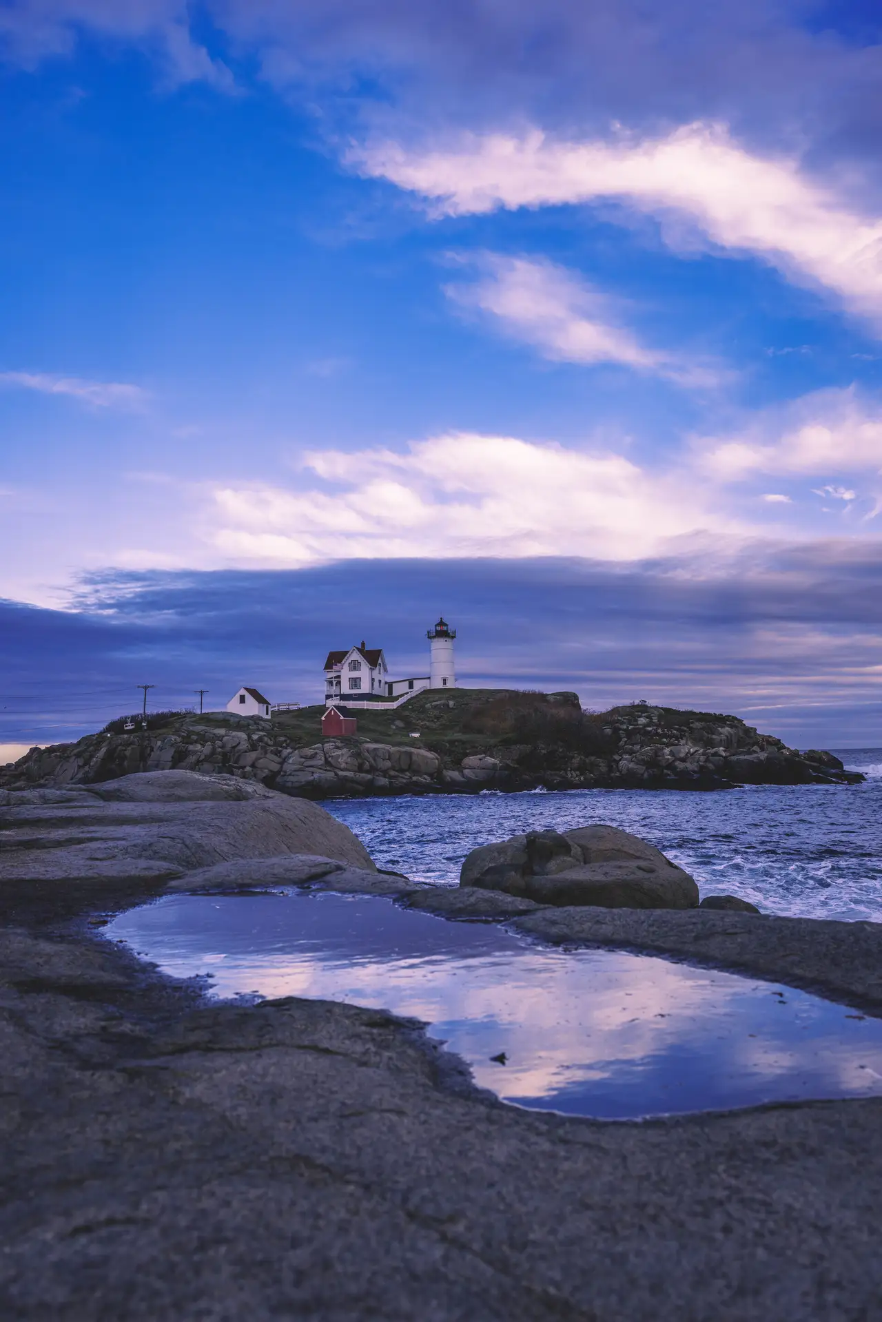 Fine-art photograph, “Nubble Lighthouse, Cape Neddick, Far Country - 5M2A2630.JPG,” from the Maine collection.