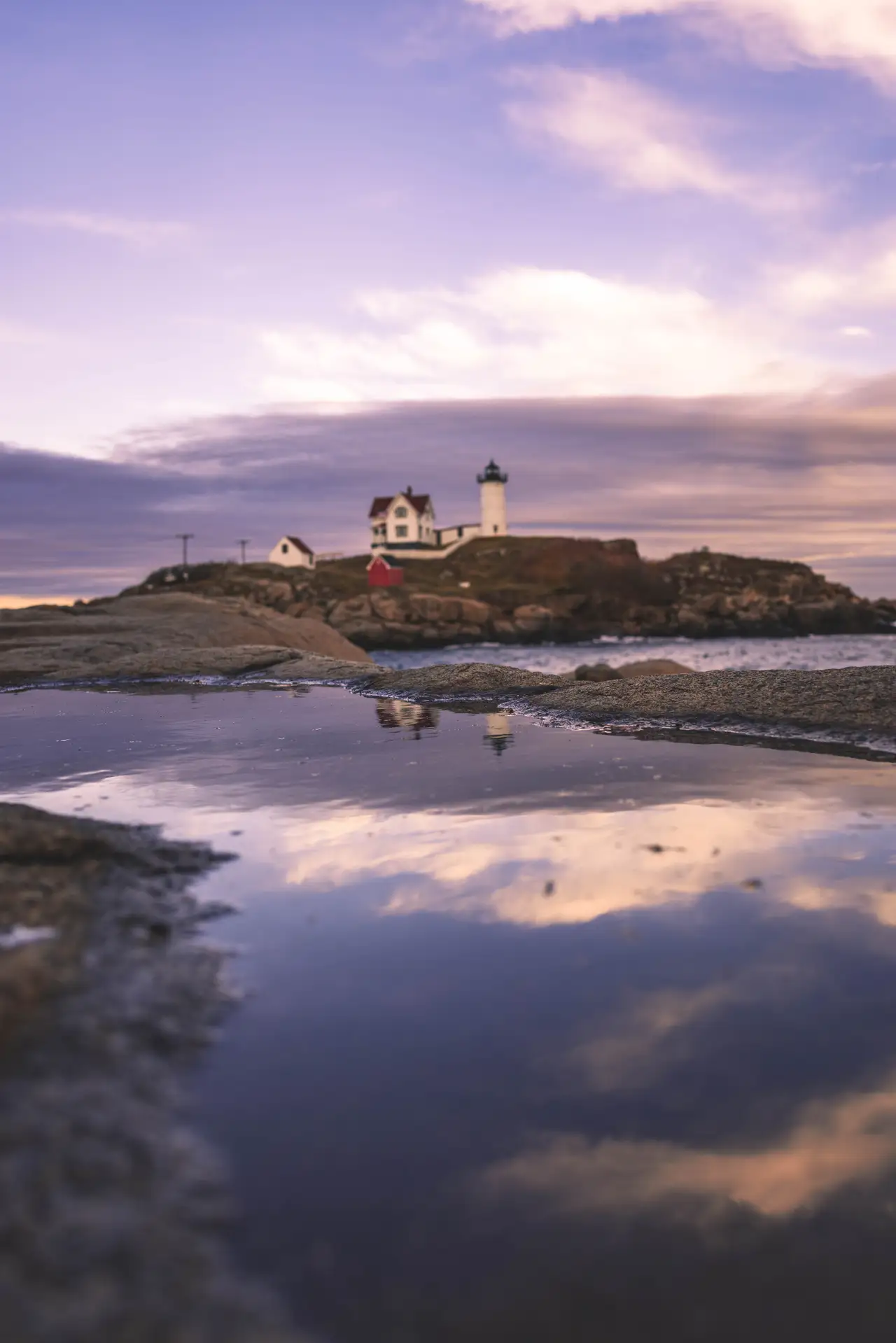 Fine-art photograph, “Nubble Lighthouse, Cape Neddick, Pacific Calm - 5M2A2631.JPG,” from the Maine collection.