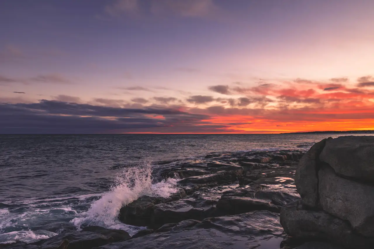Fine-art photograph, “Nubble Lighthouse, Cape Neddick, Last Warmth - 5M2A2805.JPG,” from the Maine collection.