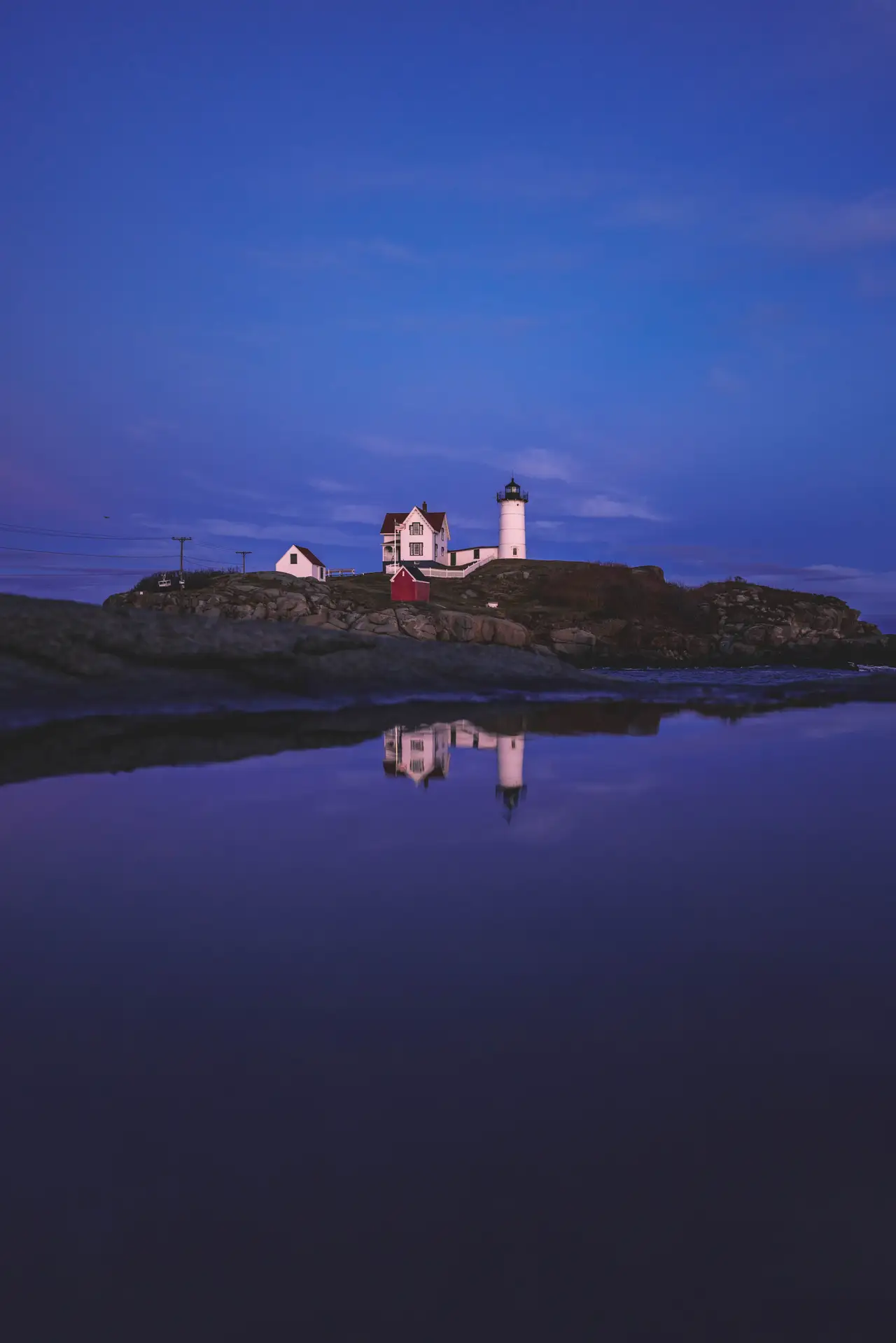 Fine-art photograph, “Nubble Lighthouse, Cape Neddick, Pacific Calm - 5M2A2856.JPG,” from the Maine collection.
