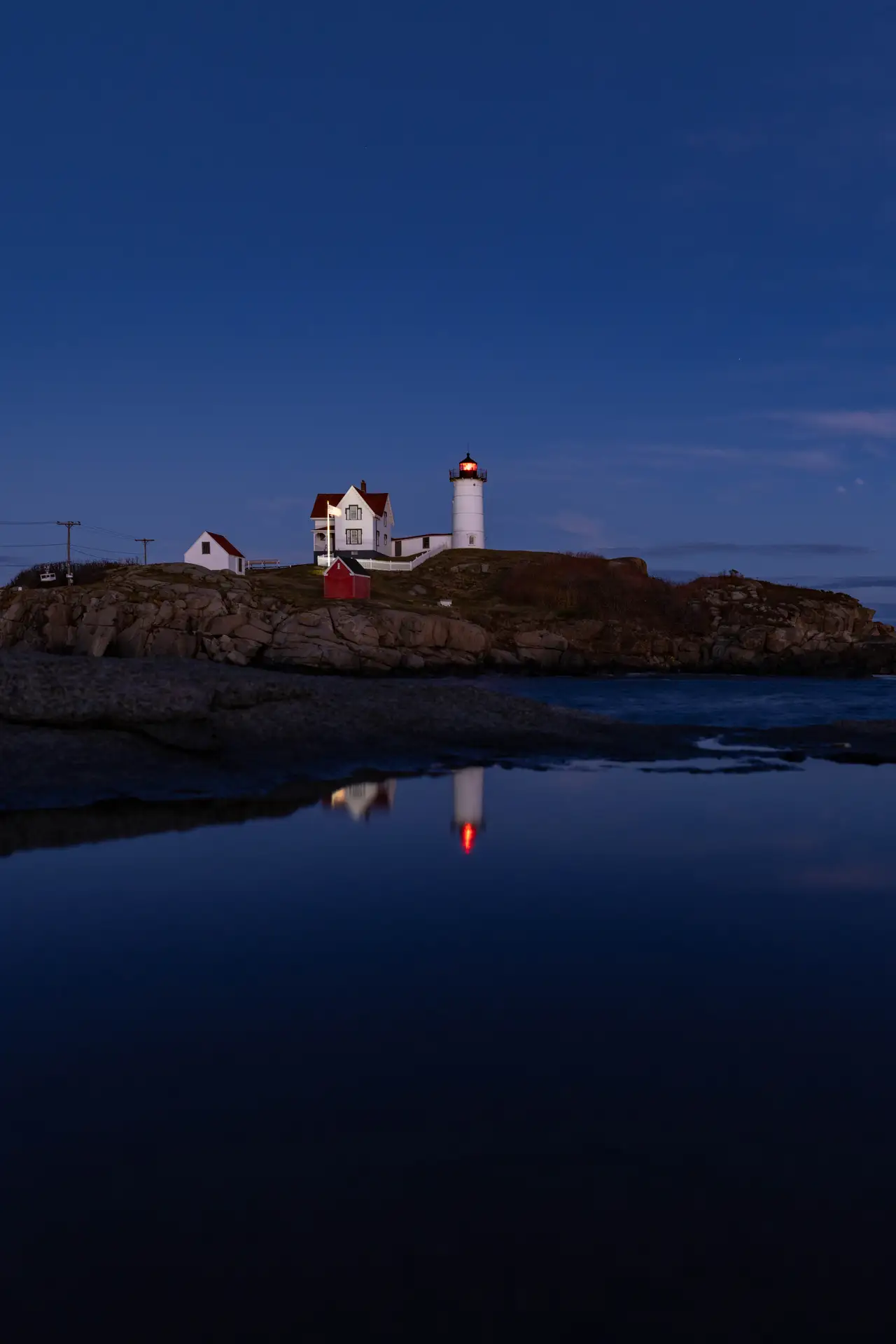 Fine-art photograph, “Nubble Lighthouse, Cape Neddick, Clear Break - 5M2A2877.JPG,” from the Maine collection.
