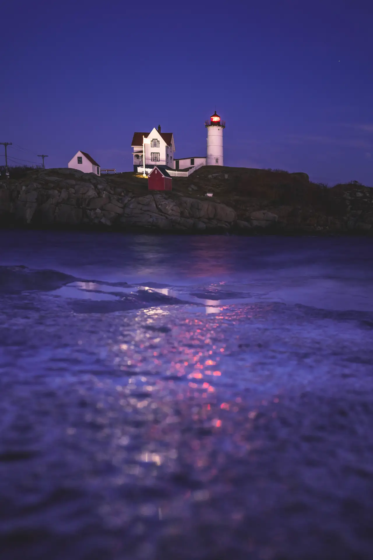 Fine-art photograph, “Nubble Lighthouse, Cape Neddick, Morning Distance - 5M2A2882.JPG,” from the Maine collection.