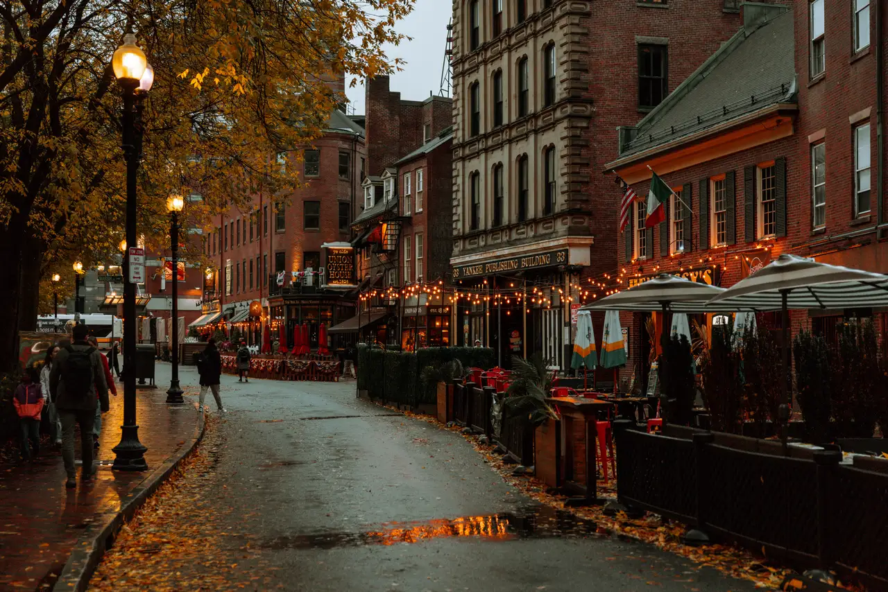 Fine-art photograph, “Boston Street Café After Rain - 5M2A2382.JPG,” from the Massachusetts - Boston collection.