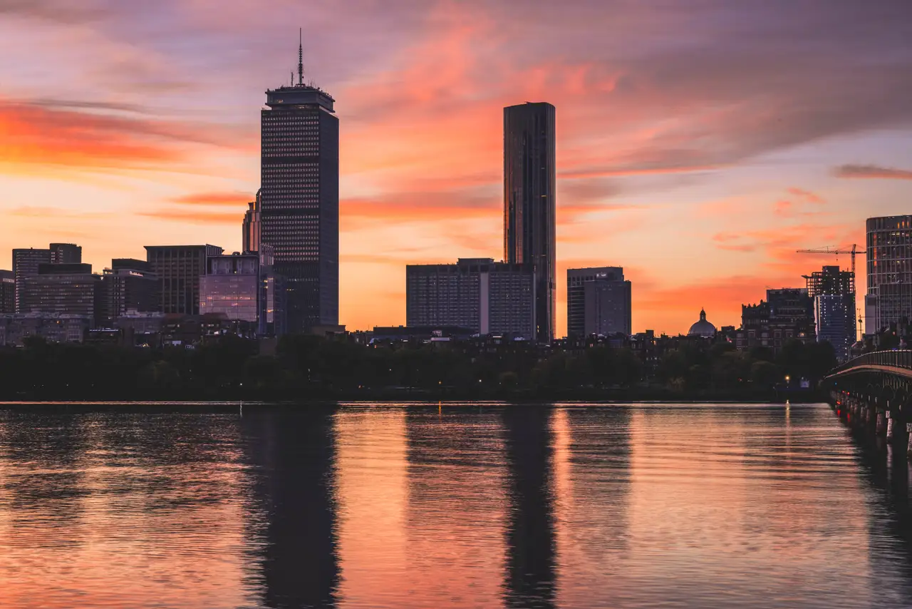 Fine-art photograph, “Boston Skyline Reflected on the Charles - 5M2A2574.JPG,” from the Massachusetts - Boston collection.