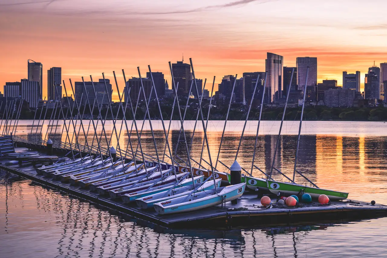 Fine-art photograph, “Boston Sailboats at Blue Hour - 5M2A2583.JPG,” from the Massachusetts - Boston collection.