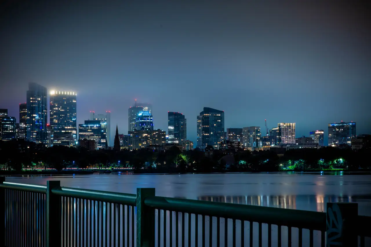 Fine-art photograph, “Boston Skyline from the Charles River Esplanade - _FIV4792.JPG,” from the Massachusetts - Boston collection.