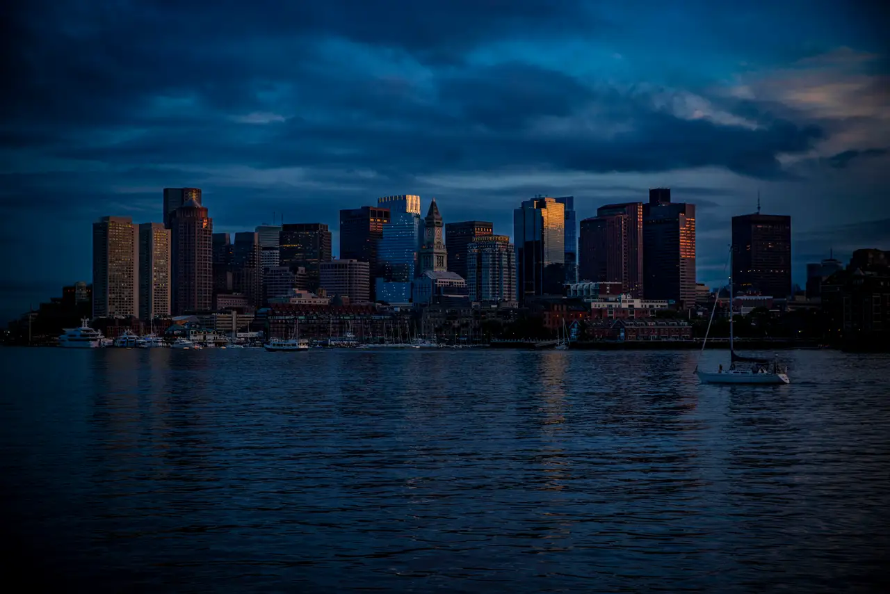 Fine-art photograph, “Boston Skyline Beneath Storm Clouds - RFIV0804.JPG,” from the Massachusetts - Boston collection.