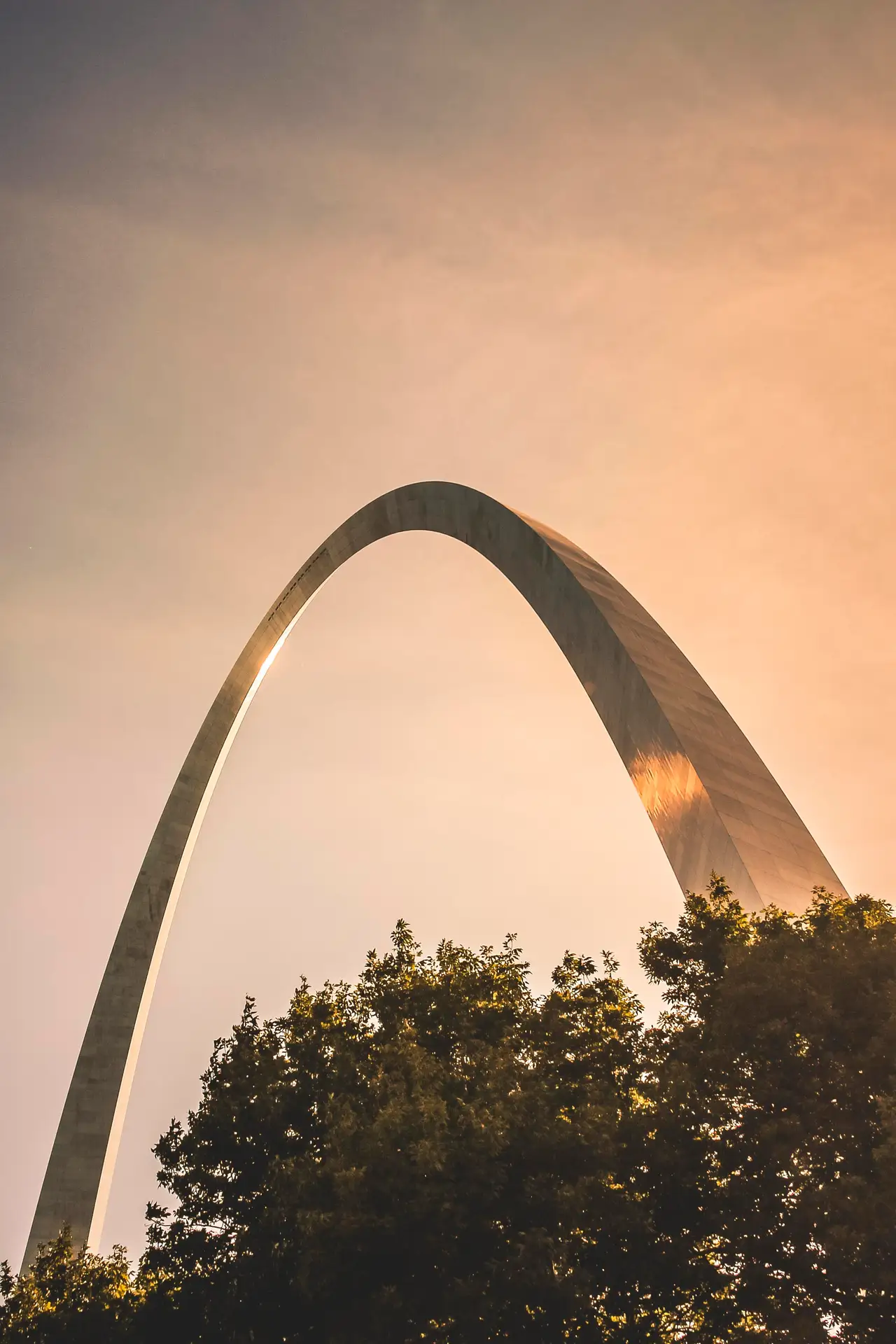 Fine-art photograph, “Gateway Arch at Sunset, Windows at Dusk - IMG_4437.JPG,” from the Missouri collection.