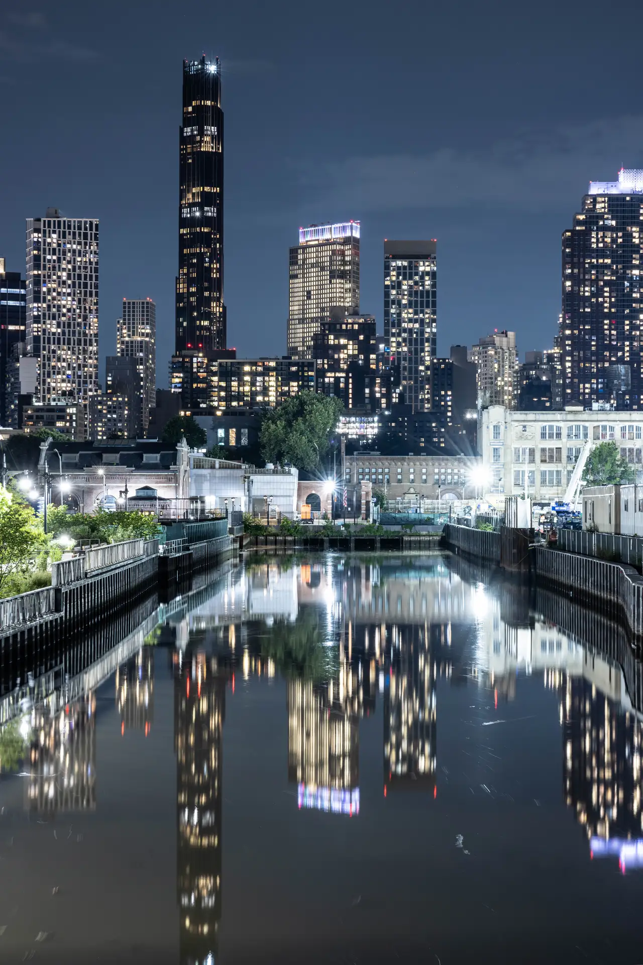 Fine-art photograph, “New York City Canal and Skyline Reflections - _FIV3810.JPG,” from the New York City collection.