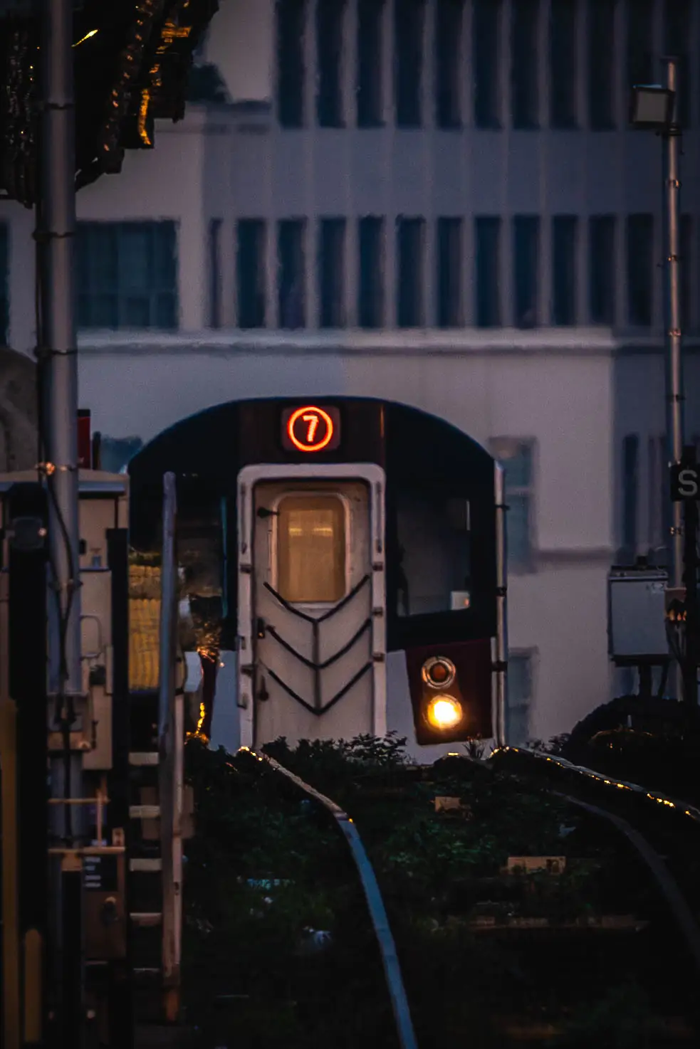 Fine-art photograph, “New York Subway Train at Dusk - _FIV9357.JPG,” from the New York City collection.