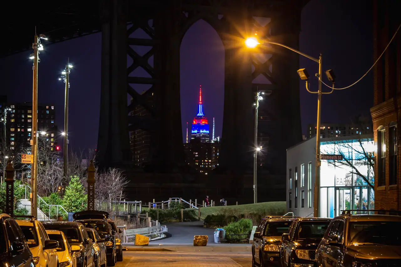 Fine-art photograph, “Empire State Building Through a Bridge Arch - IMG_2886.JPG,” from the New York City collection.