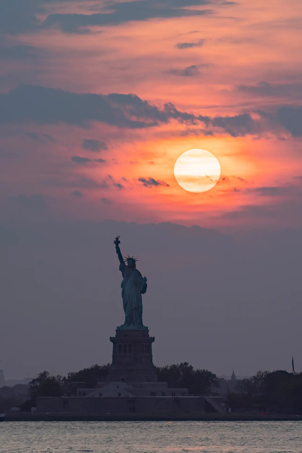 Fine-art photograph, “Statue of Liberty at Sunset - RFIV0301.JPG,” from the New York City collection.