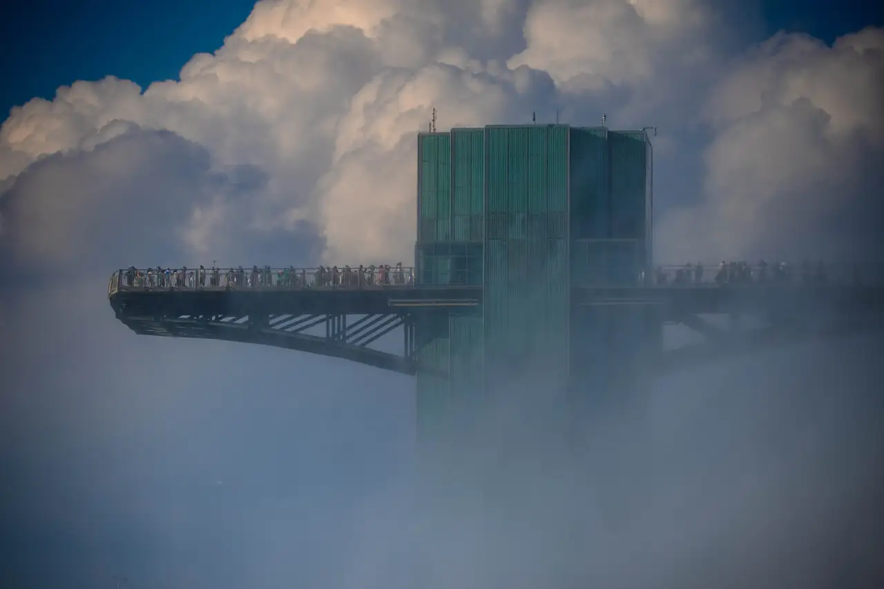 Fine-art photograph, “Niagara Falls Observation Tower at Blue Hour - _FIV5558.JPG,” from the New York State collection.