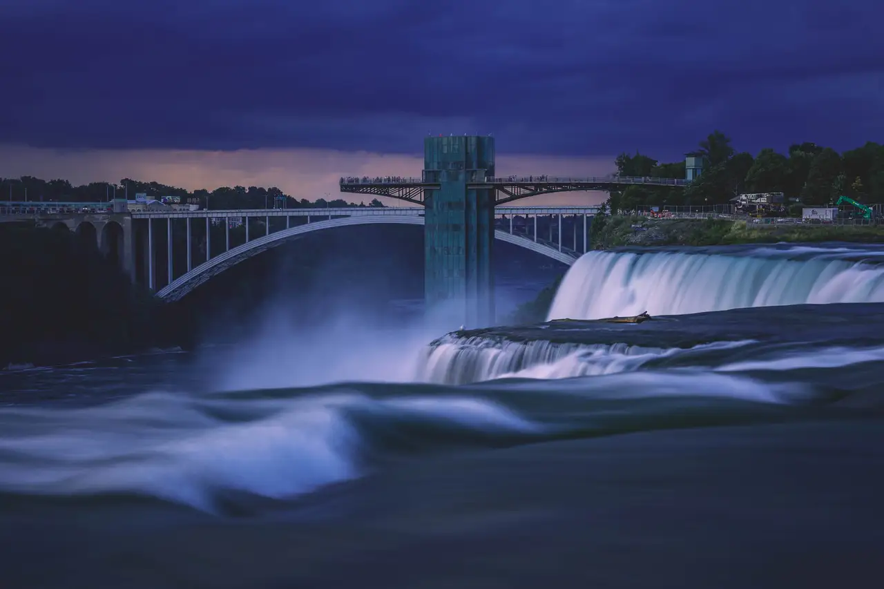 Fine-art photograph, “Niagara Falls from the American Side at Blue Hour - _FIV5594.JPG,” from the New York State collection.