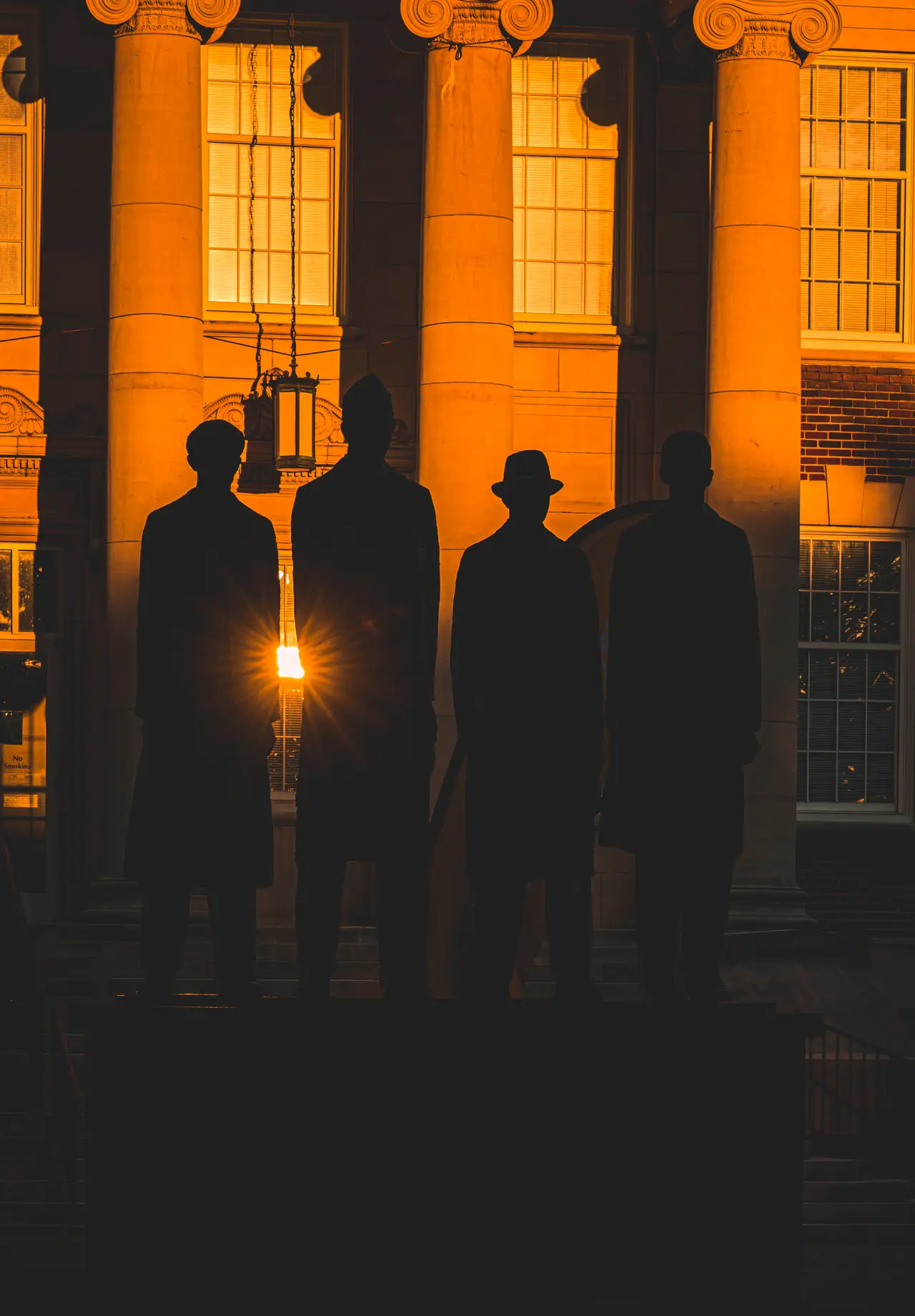 Fine-art photograph, “A&T Four Monument at Night, Last Warmth - 5DM42708.JPG,” from the North Carolina collection.