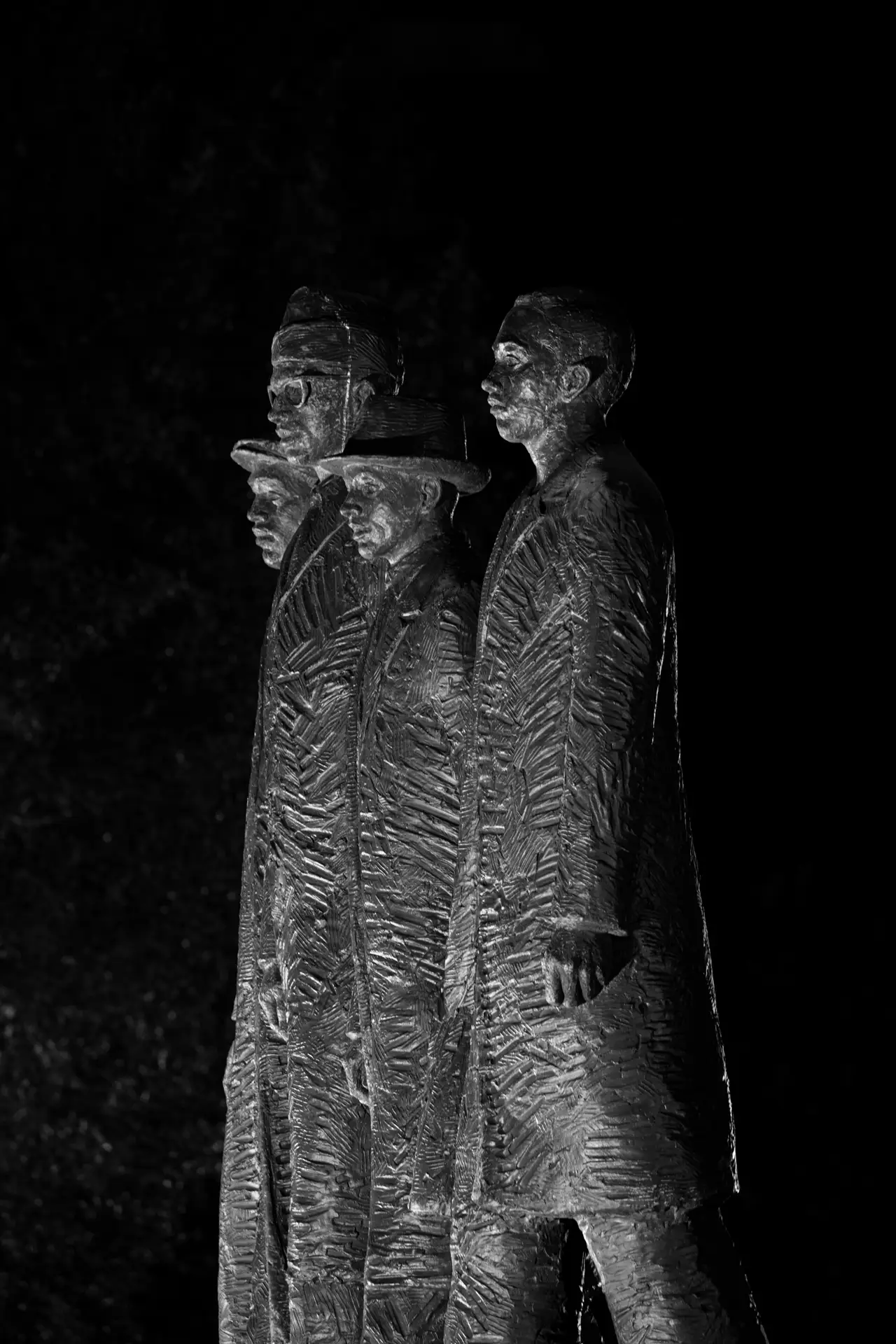 Fine-art photograph, “A&T Four Monument at Night, Woodland Hush - 5DM43267.JPG,” from the North Carolina collection.