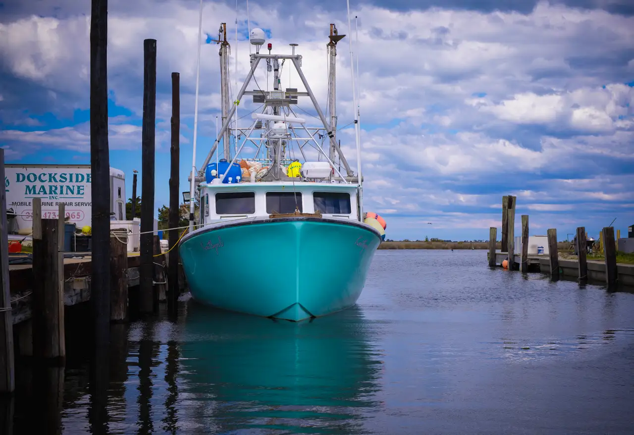 Fine-art photograph, “Outer Banks Fishing Boat, Open Weather - RFIV4664.JPG,” from the North Carolina collection.