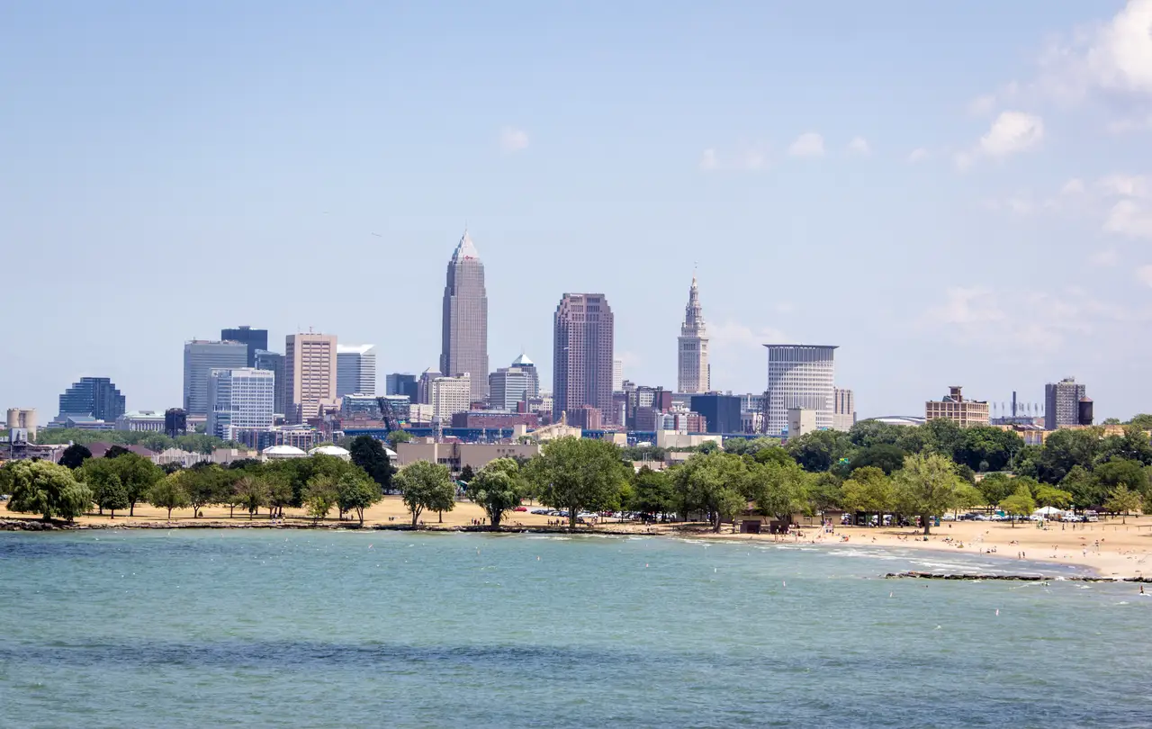 Fine-art photograph, “Cleveland Skyline Across Lake Erie - IMG_2360.JPG,” from the Ohio collection.