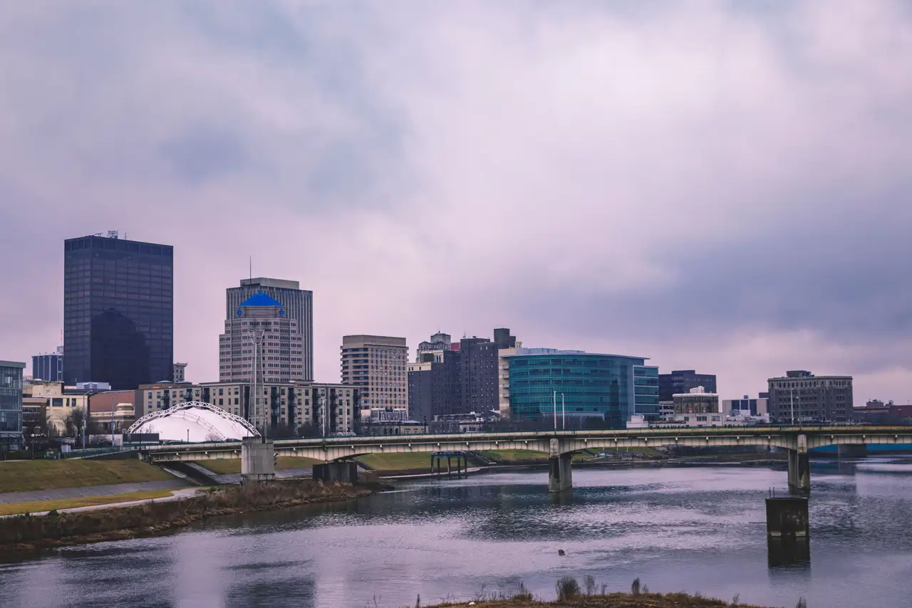 Fine-art photograph, “Dayton Skyline Across the River - _FIV7905.JPG,” from the Ohio collection.