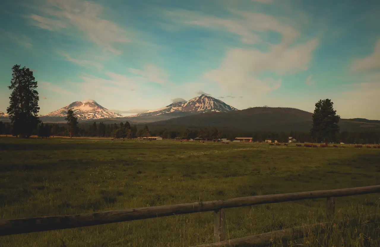 Fine-art photograph, “Mount Hood Beyond a Central Oregon Meadow - 5DM40025.JPG,” from the Oregon collection.