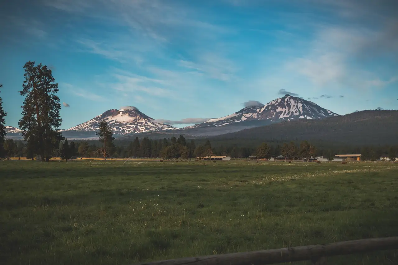 Fine-art photograph, “Mountain Meadow Under Blue Sky,” from the Oregon collection.