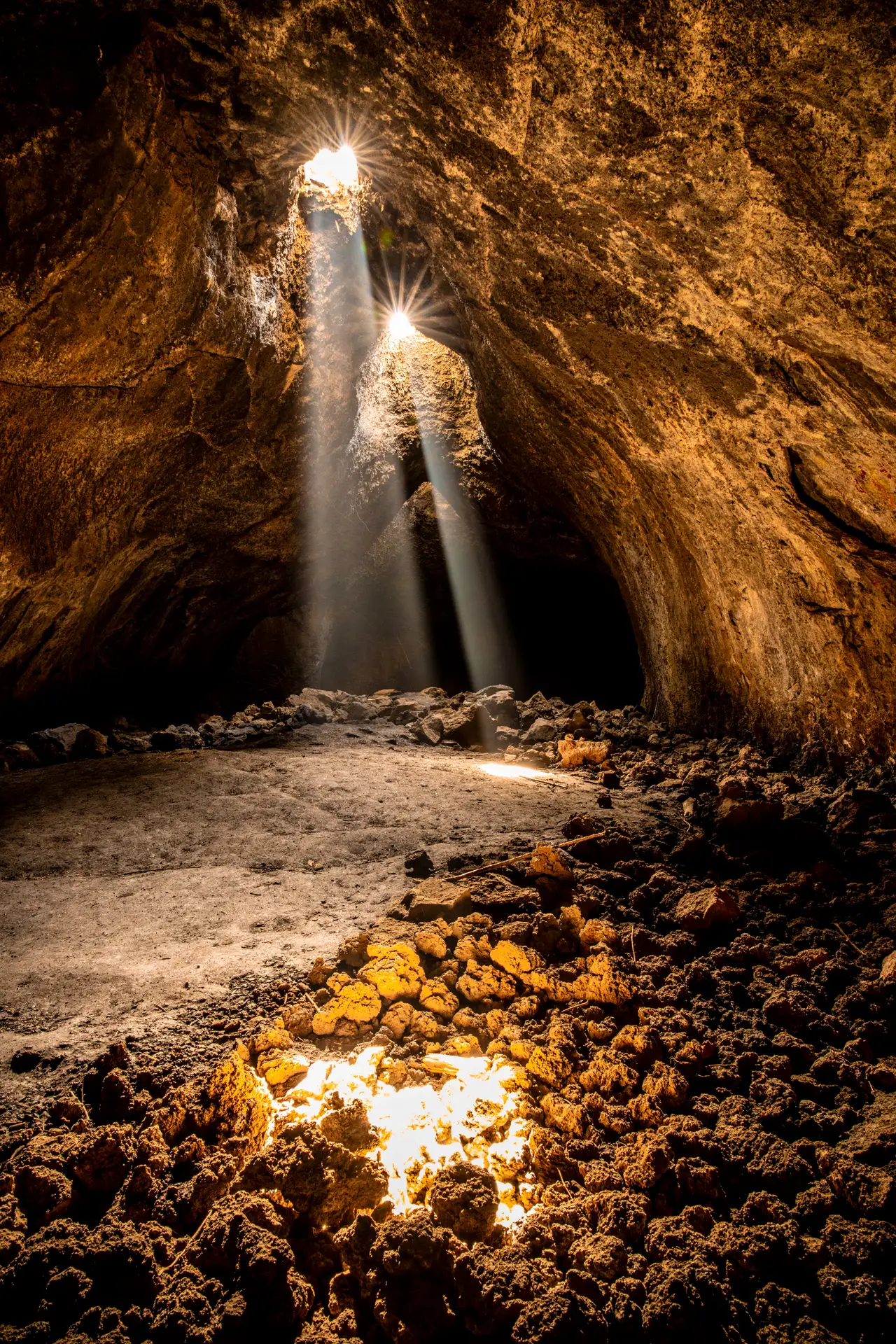 Fine-art photograph, “Oregon Lava Cave with Sunlight - 5DM40067.JPG,” from the Oregon collection.
