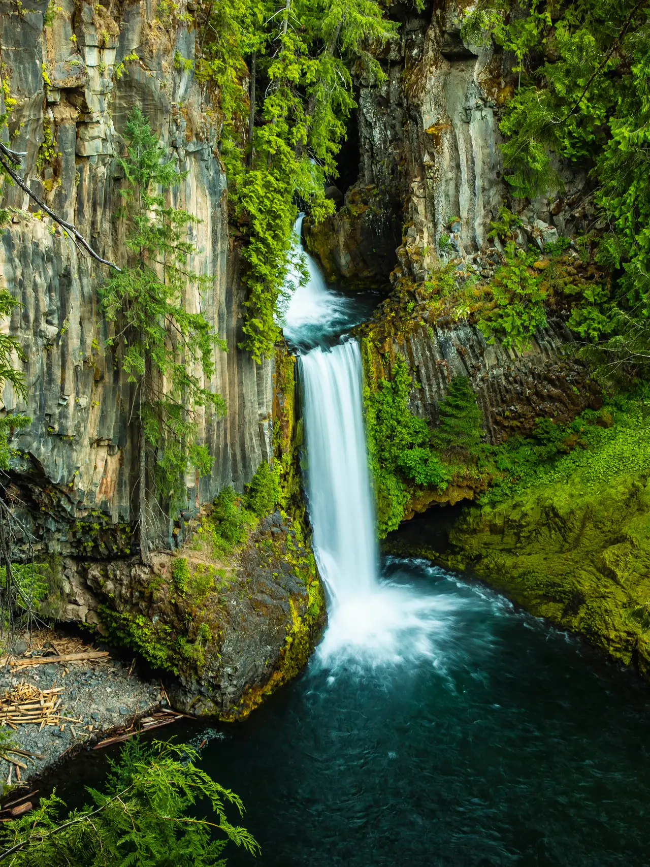 Fine-art photograph, “Oregon Waterfall and Turquoise Pool - 5DM49904-2.JPG,” from the Oregon collection.