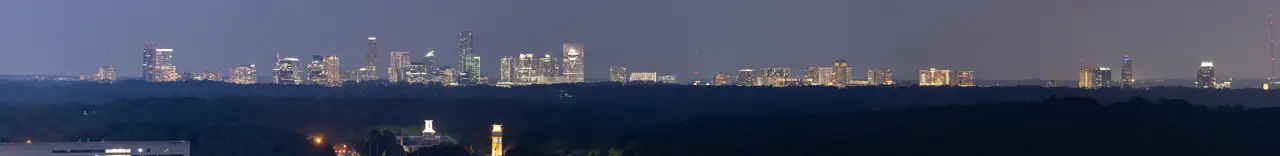 Fine-art photograph, “Atlanta Skyline Beyond the Trees Panorama - Atlanta RFIV5862 Pano,” from the Panoramic collection.