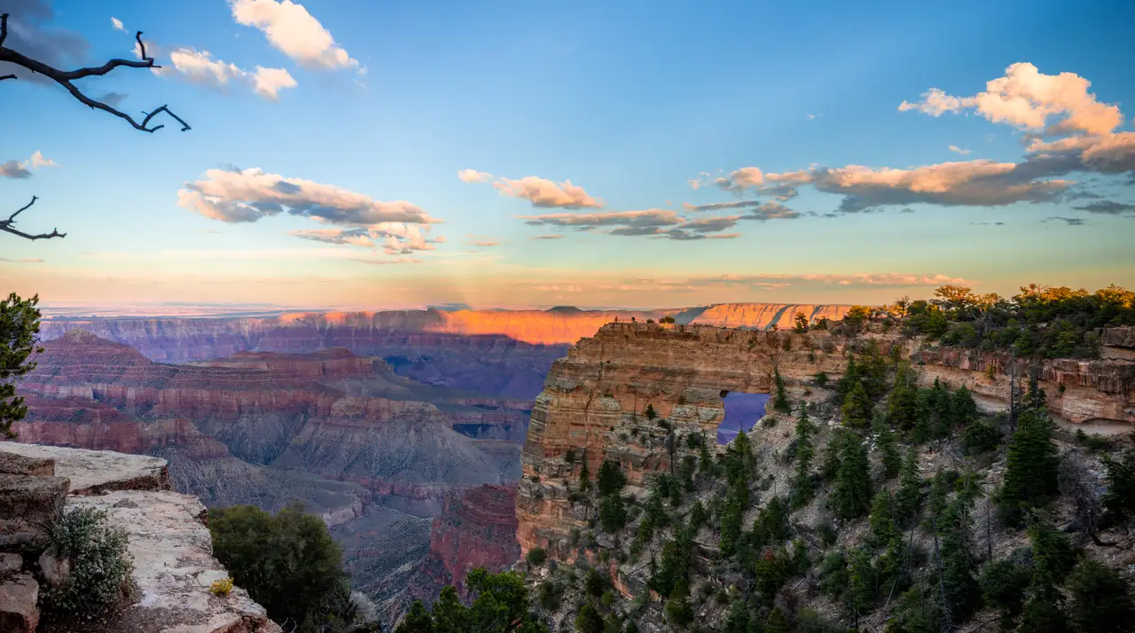 Fine-art photograph, “Grand Canyon Rim and Canyon Walls Panorama - Grand Canyon RFIV1850 Pano,” from the Panoramic collection.