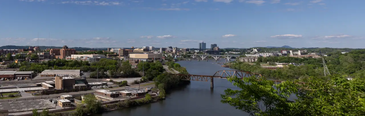 Fine-art photograph, “Knoxville Skyline Across the Tennessee River Panorama - Knoxville TN RFIV7819 Pano,” from the Panoramic collection.