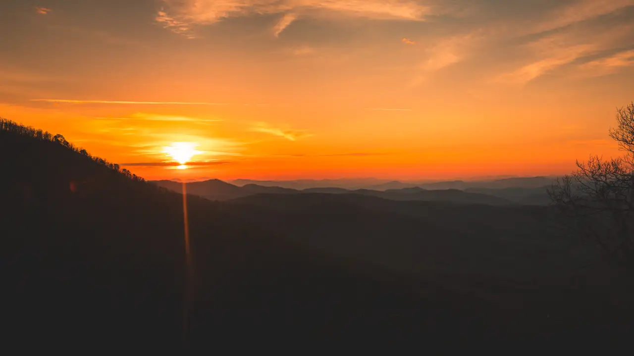 Fine-art photograph, “North Carolina Blue Ridge Mountain Panorama, Weathered Light - NC Mountains 5DM44040 Pano,” from the Panoramic collection.