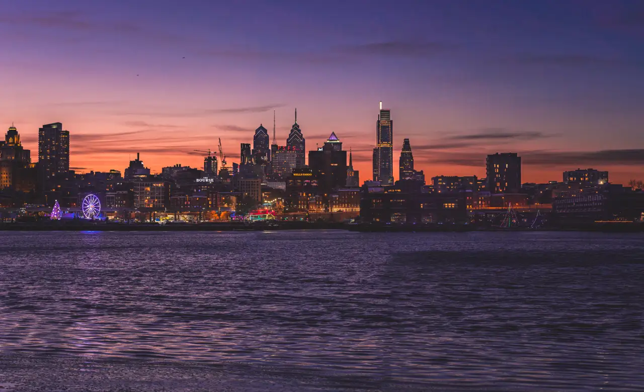 Fine-art photograph, “Philadelphia Skyline Across the Delaware River Panorama - Philadelphia RFIV5983 Pano,” from the Panoramic collection.