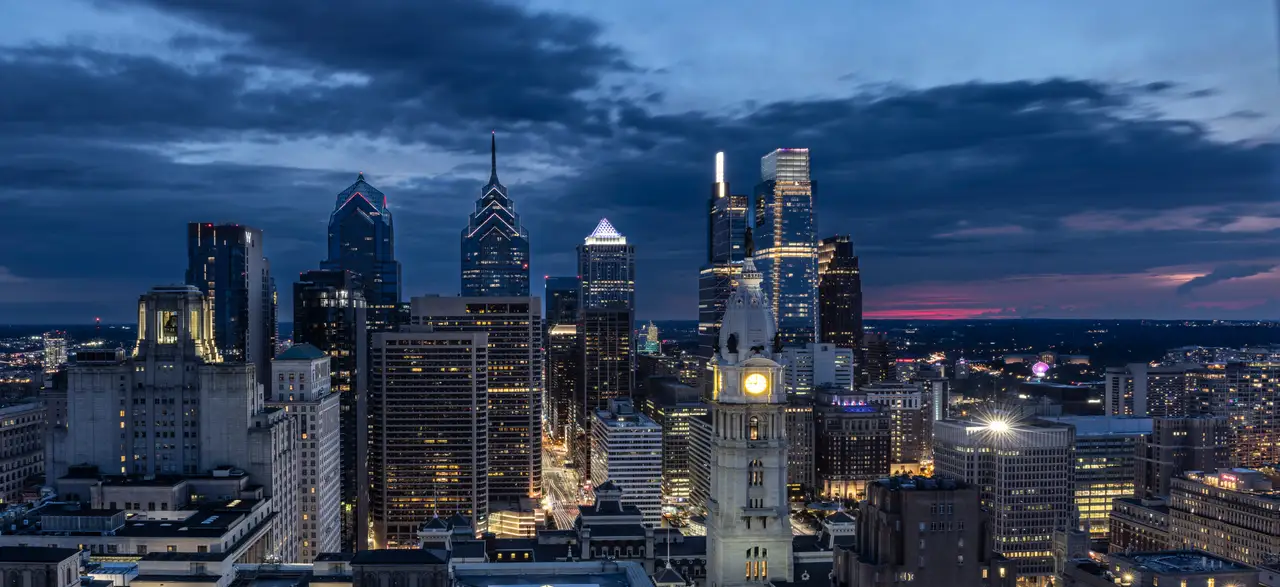 Fine-art photograph, “Philadelphia Skyline from an Overlook Panorama - Philadelphia RFIV8773 Pano,” from the Panoramic collection.
