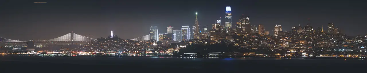 Fine-art photograph, “San Francisco Bay Skyline Panorama, Wild Horizon - San Francisco 5DM46246 Pano 2,” from the Panoramic collection.