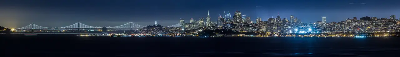 Fine-art photograph, “San Francisco Bay Skyline Panorama, Open Weather - San Francisco IMG 8402 Pano,” from the Panoramic collection.