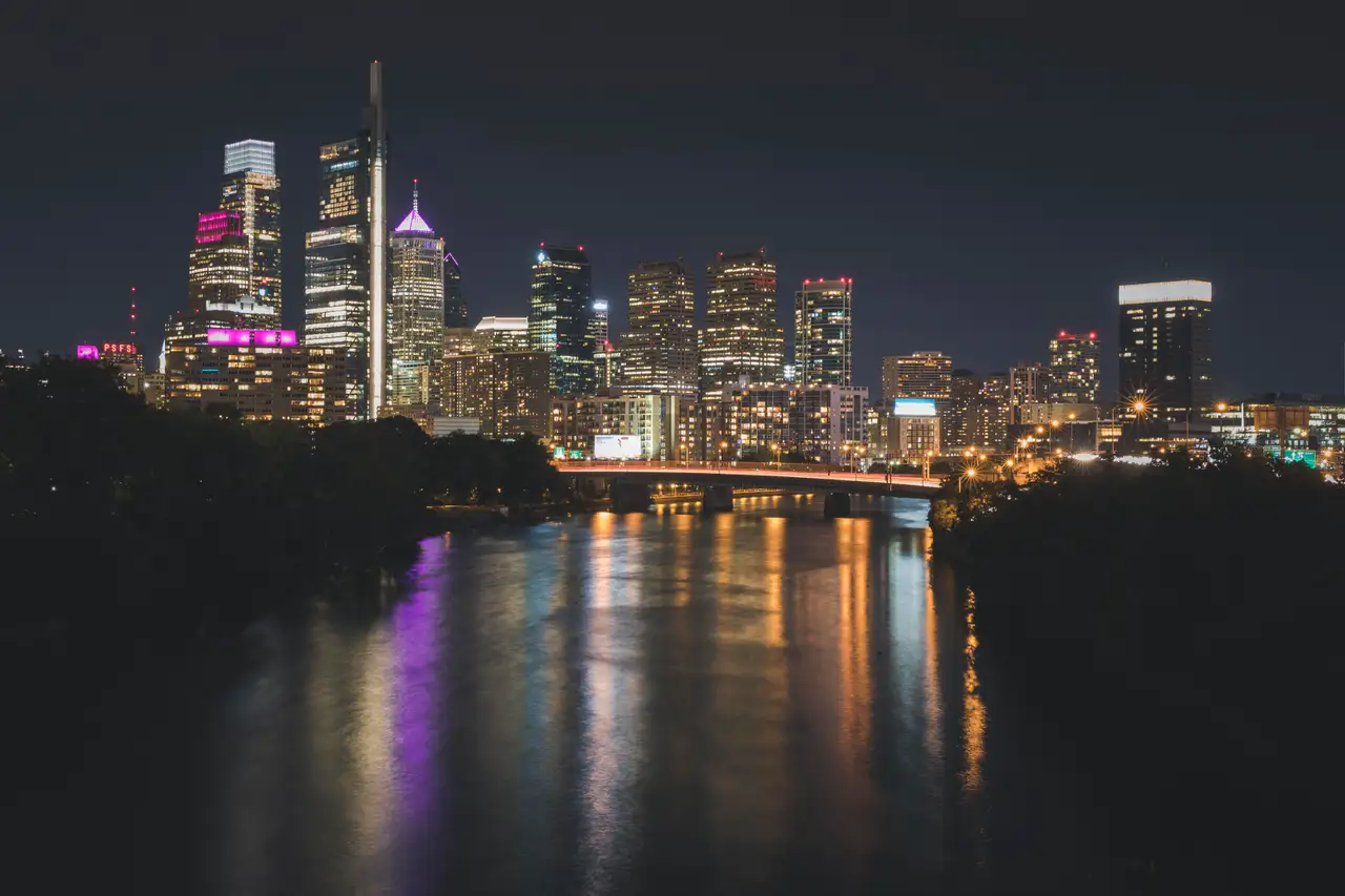 Fine-art photograph, “Center City Reflections on the Schuylkill, City in Motion - 5DM48480,” from the Pennsylvania - Philly collection.