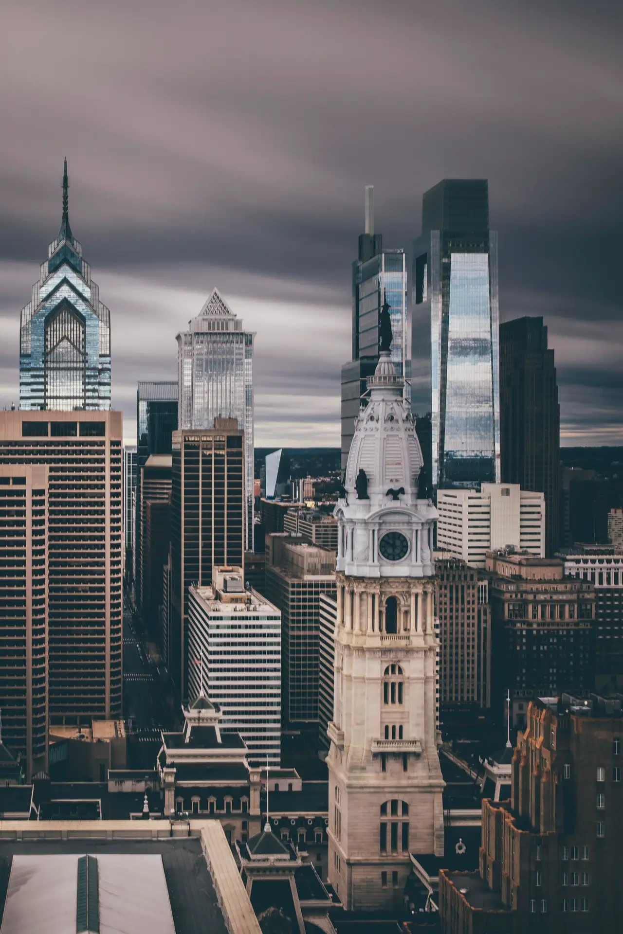 Fine-art photograph, “Center City and City Hall Under Storm Clouds - 5DM48981,” from the Pennsylvania - Philly collection.