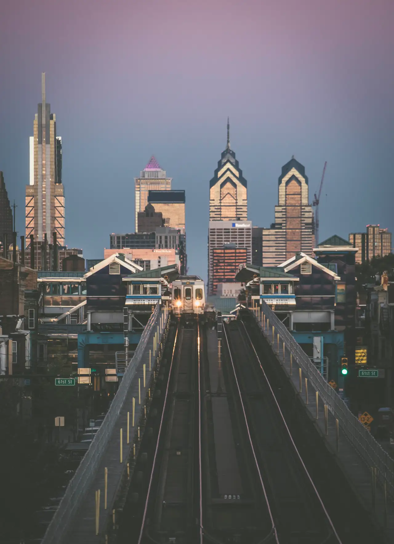 Fine-art photograph, “Center City Beyond the Rail Tracks - 5DM49169,” from the Pennsylvania - Philly collection.