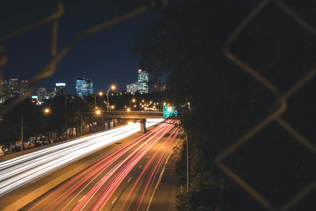 Fine-art photograph, “Philadelphia Skyline Behind Chain Link - 5DM49272,” from the Pennsylvania - Philly collection.