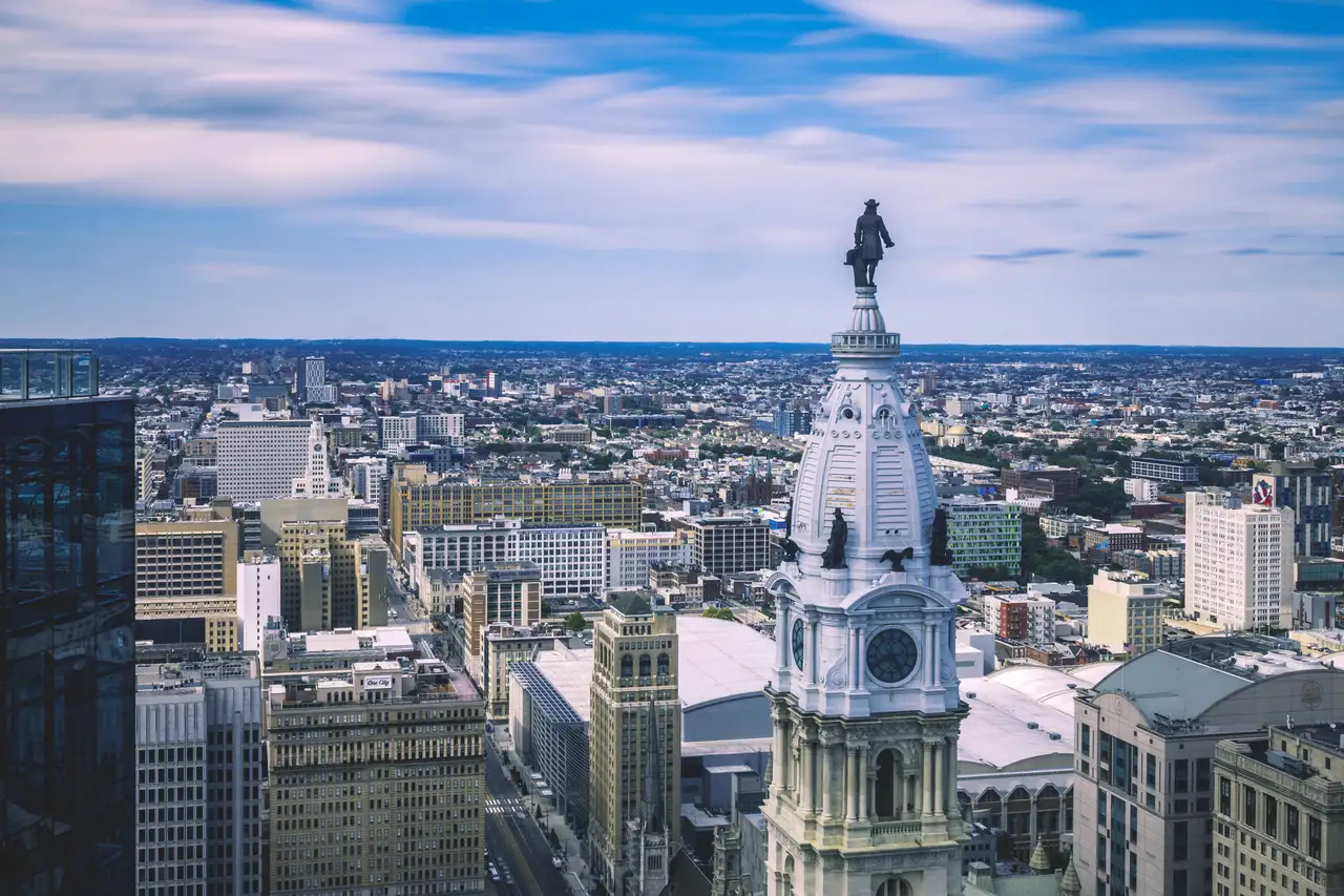 Fine-art photograph, “William Penn Above City Hall - FIV6002,” from the Pennsylvania - Philly collection.