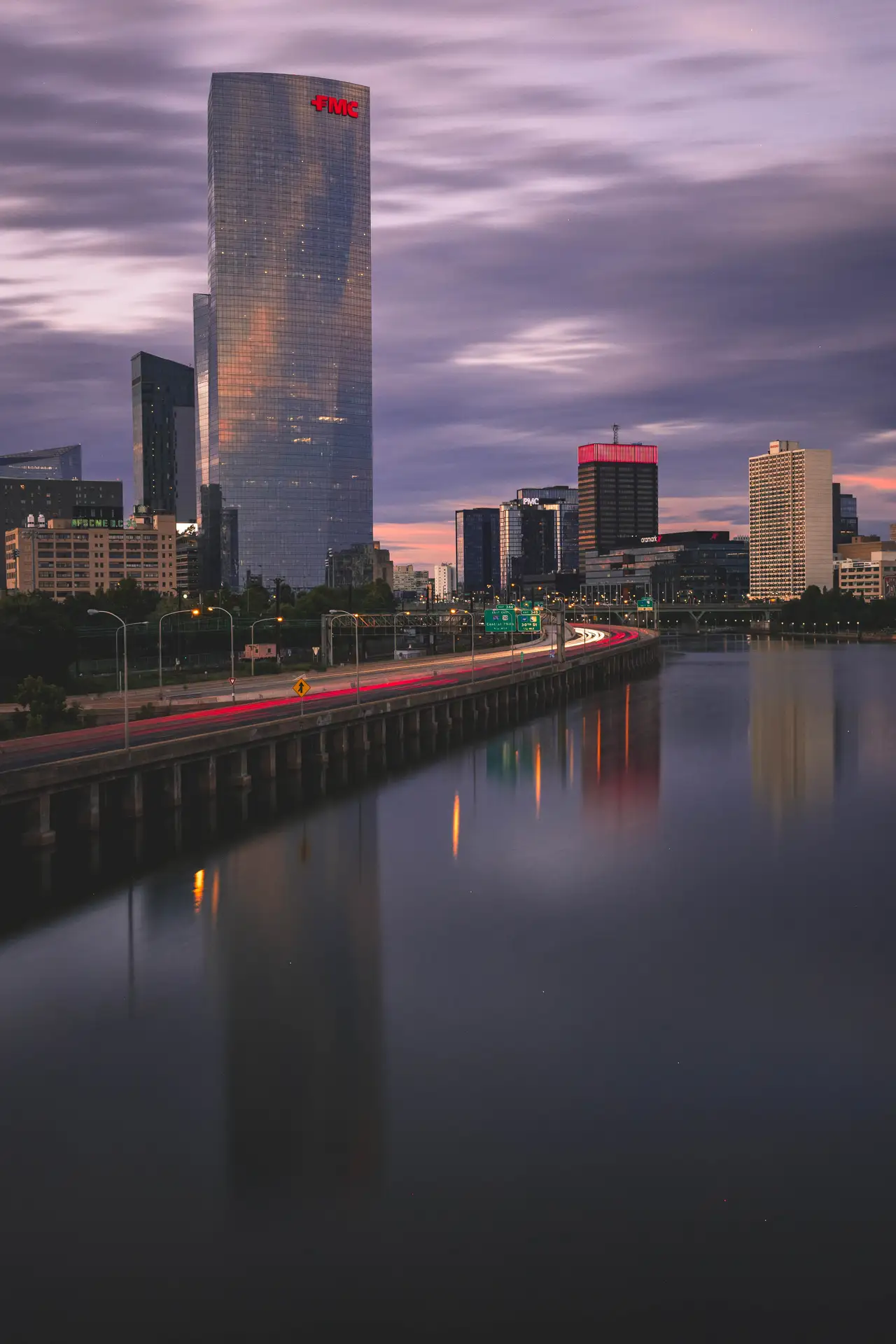 Fine-art photograph, “Philadelphia Skyline at Blue Hour - FIV6221,” from the Pennsylvania - Philly collection.