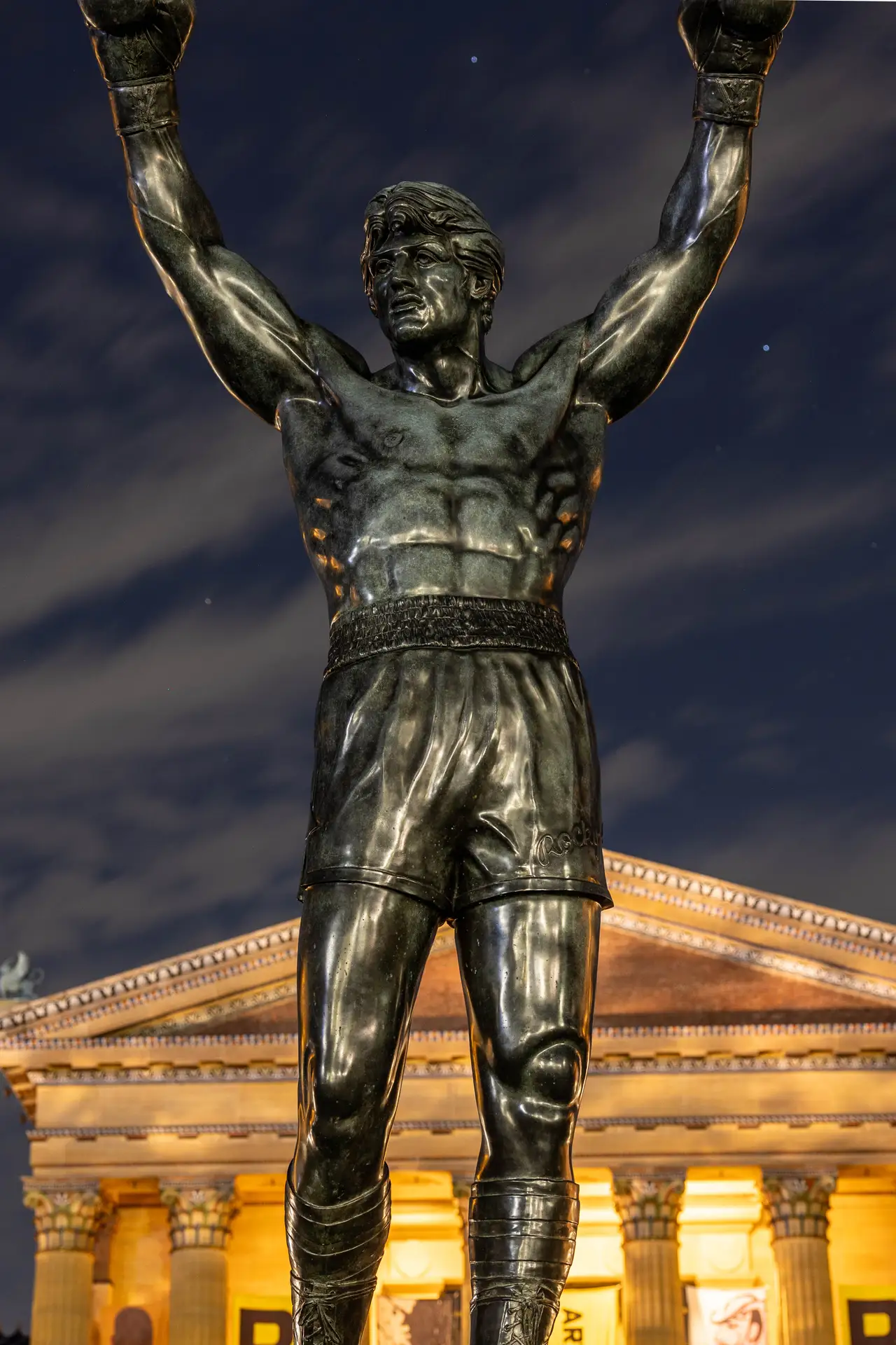 Fine-art photograph, “Rocky and the Philadelphia Museum of Art at Night - FIV6328,” from the Pennsylvania - Philly collection.