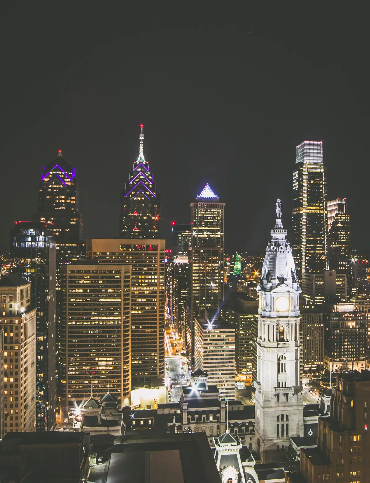 Fine-art photograph, “City Hall Clock Tower and Center City - MG 3419,” from the Pennsylvania - Philly collection.